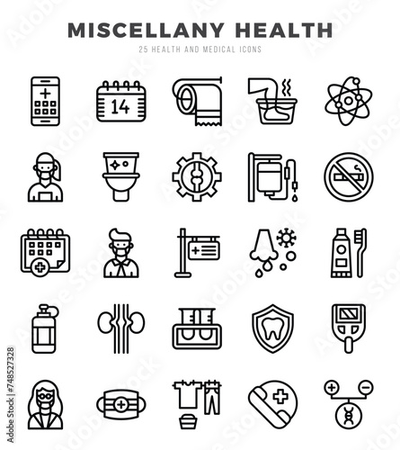 MISCELLANY HEALTH web icons in Lineal style.