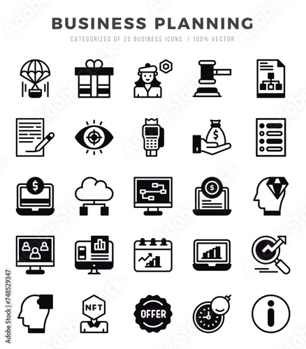 Business Planning icons set for website and mobile site and apps.