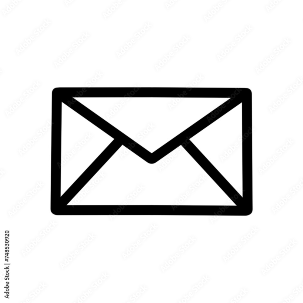 Message envelope line art icon for apps and websites Message envelope line art icon for apps and websites