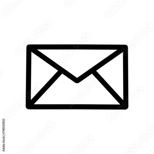 Message envelope line art icon for apps and websites