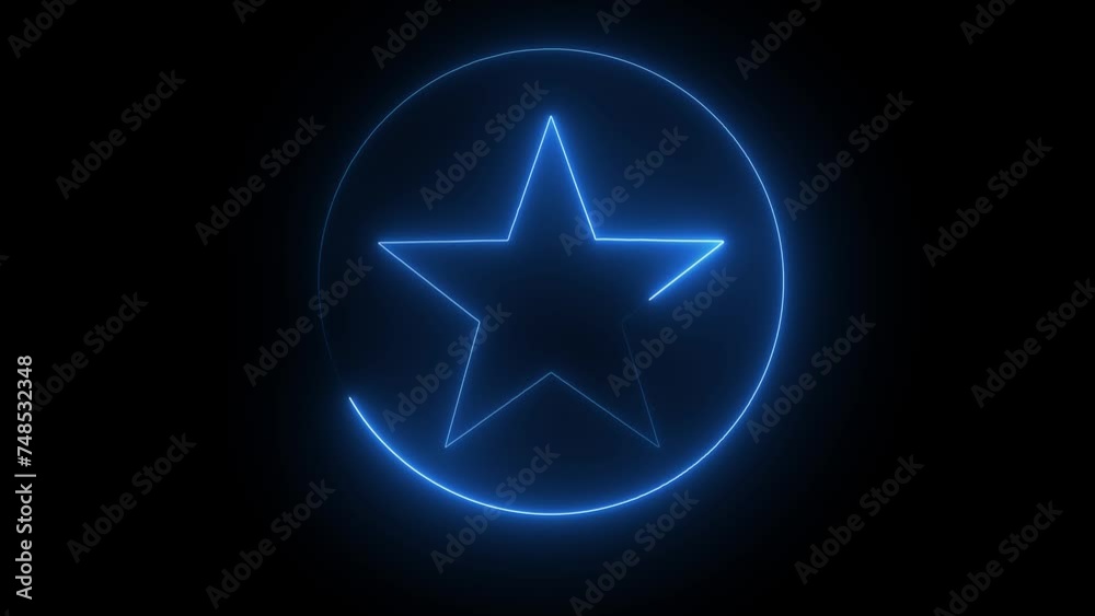 Abstract blue color neon light effect star animation background. Abstract blue color neon light effect star animation background.