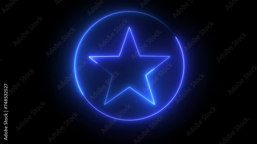 Neon Line star animation.two colors pink and blue.Glowing star animation. trim path effect. Neon Line star animation.two colors pink and blue.Glowing star animation. trim path effect.