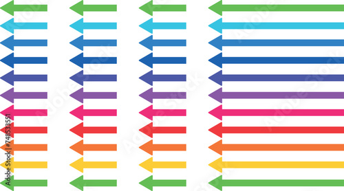 colored thick arrows in lgbt style