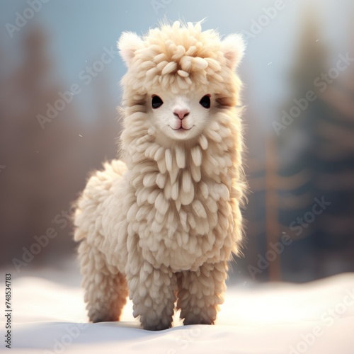 Friendly 2D-style alpaca with a fluffy fleece.  © ArtisanSamurai