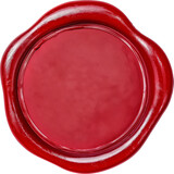 Red wax seal isolated.