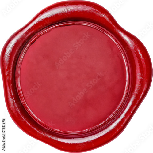 Red wax seal isolated. photo