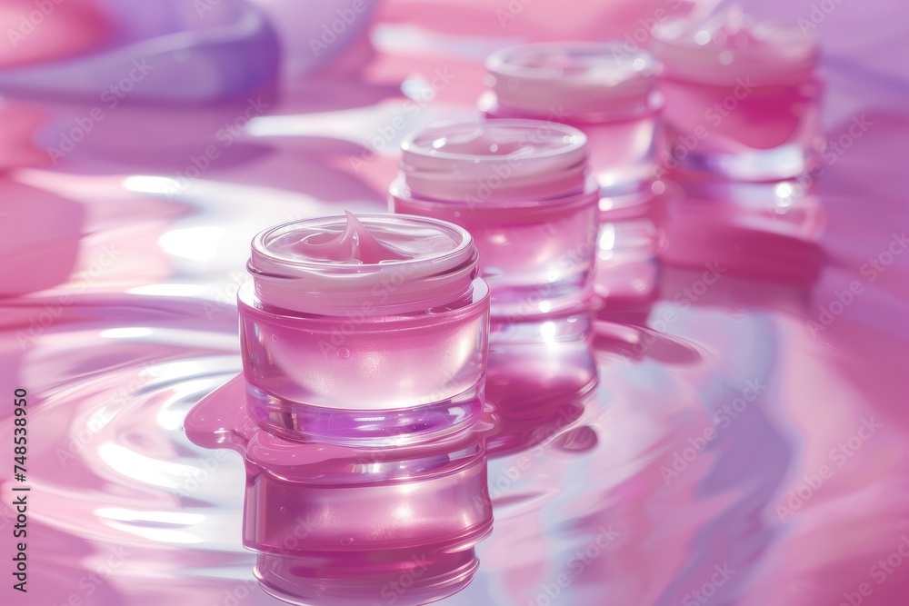 Face Skin care routine skin care cream. Skincare beauty cosmetic products: lip balm, Splendid lotion, moisturiser, skincare Soothing cleanser eye gel, Hair repair clay serum and contaminant jar pot Face Skin care routine skin care cream. Skincare beauty cosmetic products: lip balm, Splendid lotion, moisturiser, skincare Soothing cleanser eye gel, Hair repair clay serum and contaminant jar pot