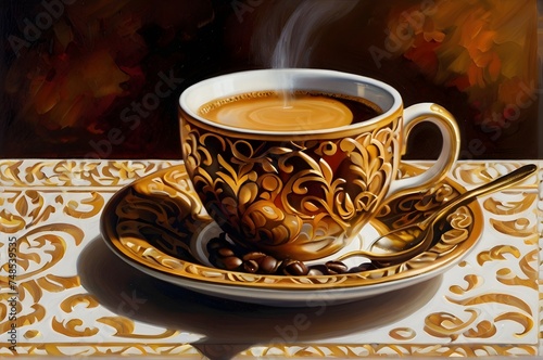 Golden Elegance   A Luxurious Coffee Moment