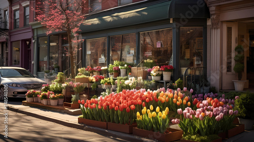 tulips in the street