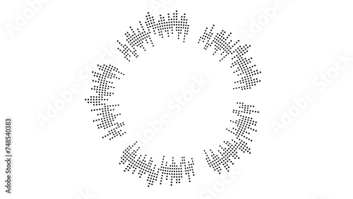 Circle sound wave. Audio music equalizer. Round circular icons set. Spectrum radial pattern and frequency frame. radio podcasts, music player, video editor, voice assistant, recorder. Vector design