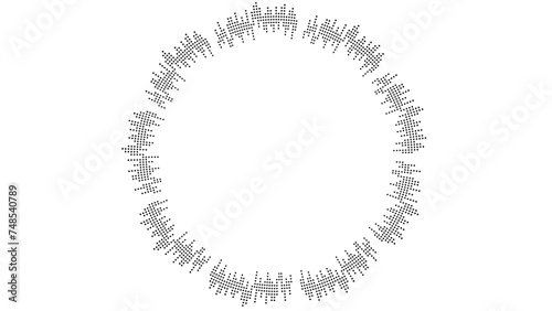 sound waveform pattern for radio podcasts, music player, video editor, voise message in social media chats, voice assistant, recorder. Circular music sound graphic design. vector illustration