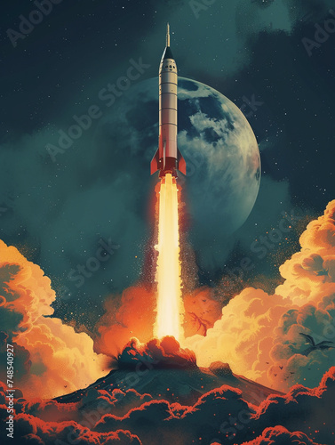 A rocket launch depicting the onset of a new business venture