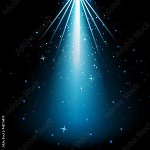 Spotlight Background or Wallpaper Abstract Blue Burst Concept of Stage. illustration