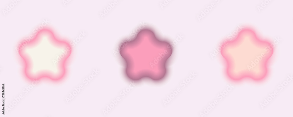 Gradient Y2k shape blur set. Star blurry aesthetic y2k. Vector pastel form illustration. Aura gradient shape Gradient Y2k shape blur set. Star blurry aesthetic y2k. Vector pastel form illustration. Aura gradient shape