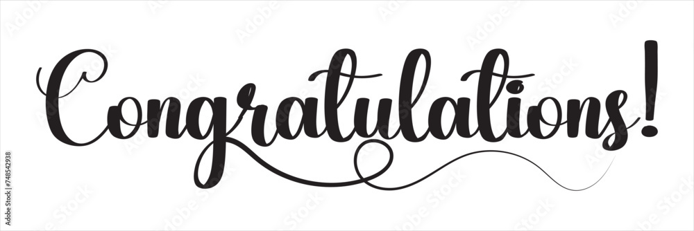 Cursive Typographic Template of Congratulations. Beautiful Calligraphy of Congratulations. Editable Illustration. vector illustration.