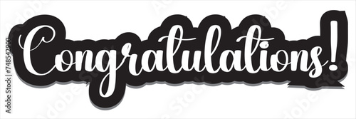 Cursive Typographic Template of Congratulations. Beautiful Calligraphy of Congratulations. Editable Illustration. vector illustration.