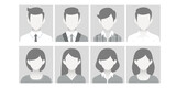  Avatar, user profile, person icon, male and female silhouette, profile picture. Vector flat illustration in grayscale. Suitable for social media profiles, icons, screensavers and as a template.