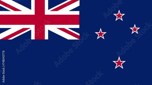 Animated illustration of New Zealander flag for background in flat design photo