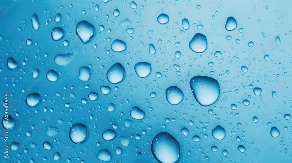 Atmospheric background with water droplets. Monochrome. The texture of water on a blue background. Atmospheric background with water droplets. Monochrome. The texture of water on a blue background.