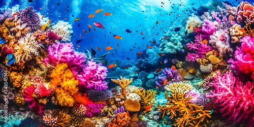 coral reef in the sea. tropical coral reef with fish. fish in aquarium © Stock Photo For You