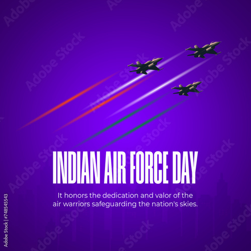 Indian Air Force Day card w...