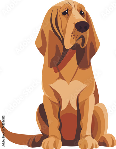 vector bloodhound dog csitting