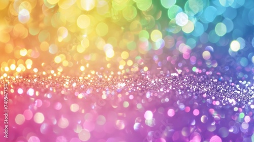 Multicolored lights create a blurred and vibrant background with sparkling glitter