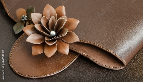 leather gloves and flower