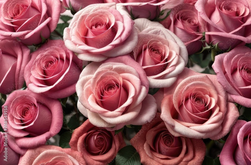 Background of red and pink roses.