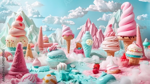 A whimsical landscape of Ice Cream Land © Media Srock