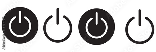 On off power button. Switch on switch off icon. Press start button sign isolated on white background. On off vector circle symbol.