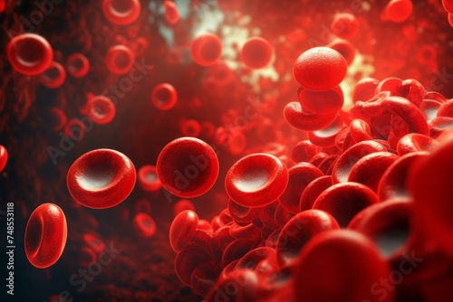 Vital Red blood cells. Cell science plasma. Generate Ai