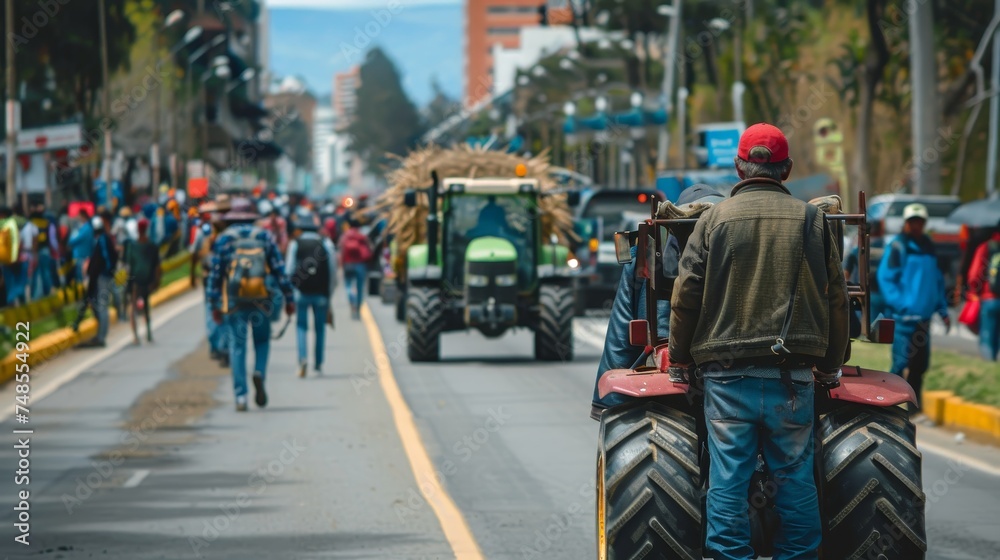 Fototapeta premium Argotechnology Industry Workers Demonstration, Agricultu