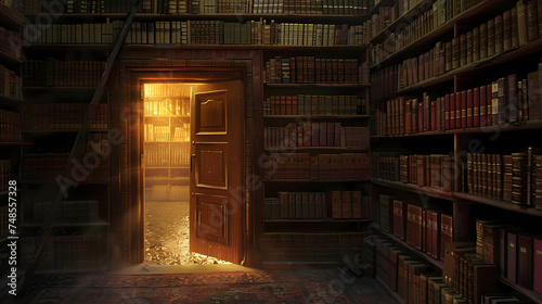 Generative AI  The Library s Hidden Chamber  A Glow of Forbidden Wisdom