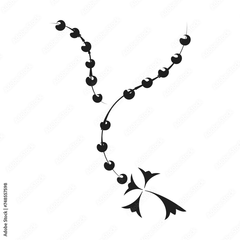 Holy Rosary design.Christian Art for print or use as poster, card, flyer, tattoo or T Shirt