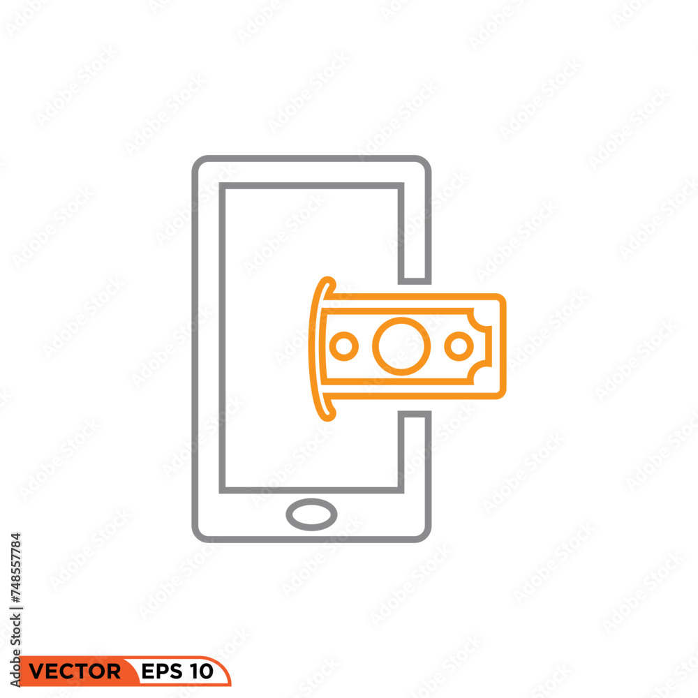 Currency financial icon design vector graphic of template, sign and symbol, line style