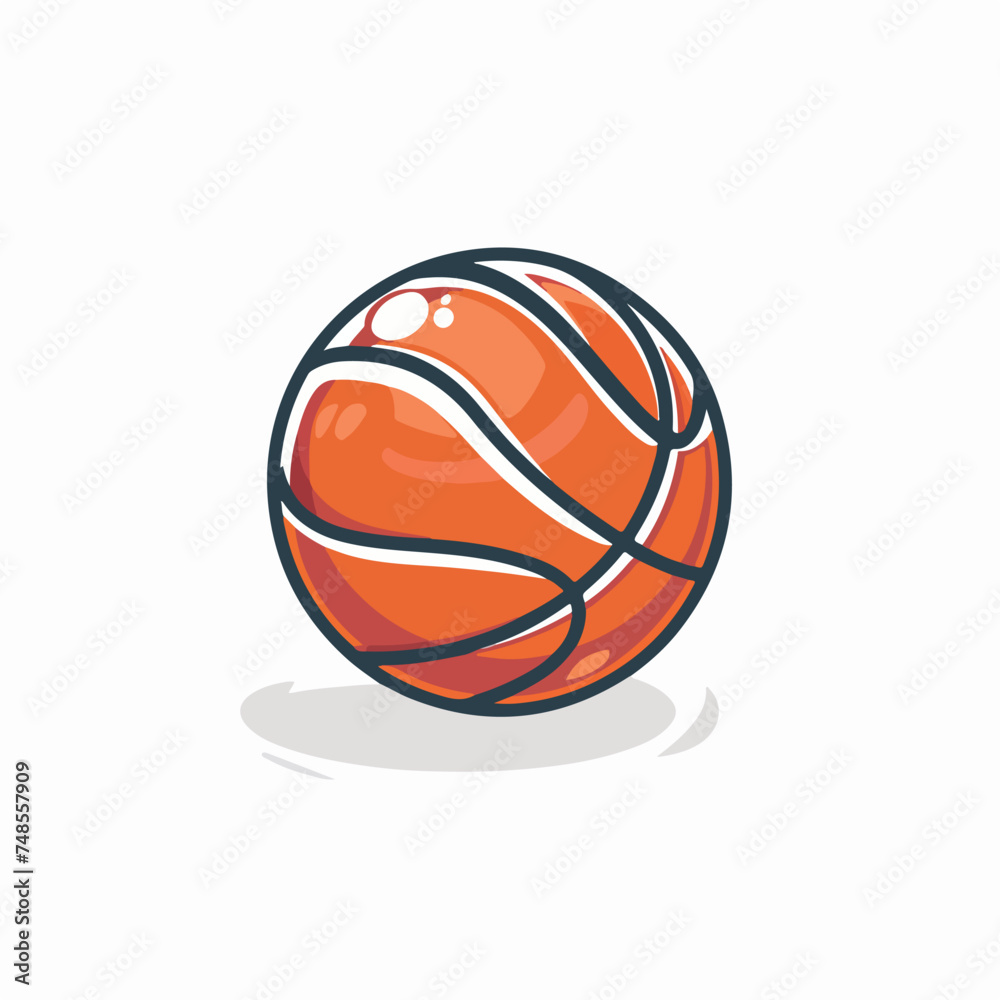 Basketball ball flat icon vector sign colorful 