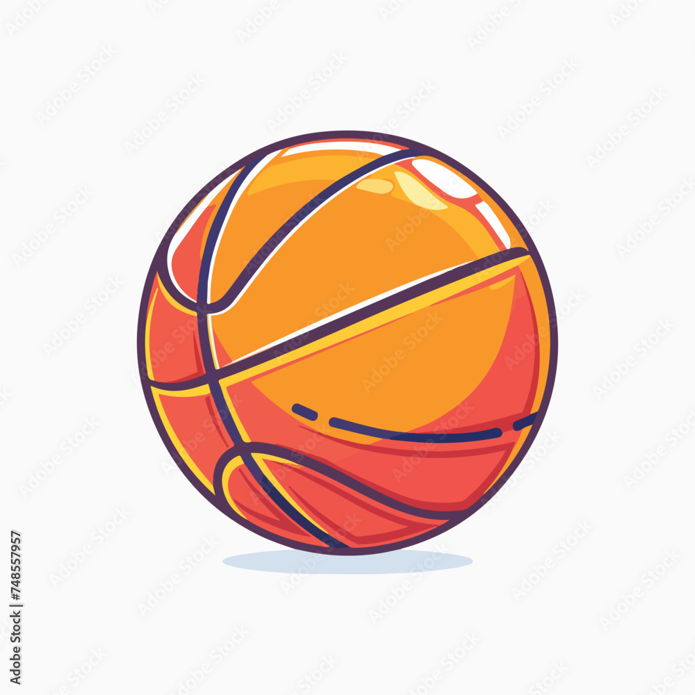 Basketball ball flat icon vector sign colorful 