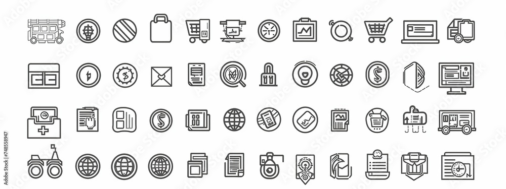 Mega set of icons in trendy line style. Business, ecommerce, finance, accounting Mega set of icons in trendy line style. Business, ecommerce, finance, accounting