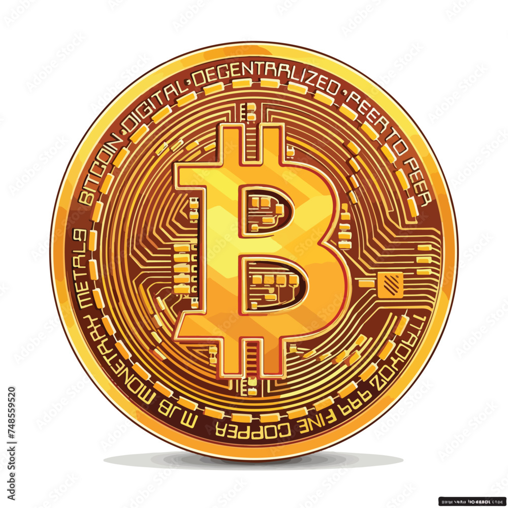 Bitcoin vector icon isolated on white background car