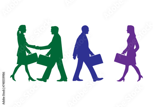 Pareja de ejecutivos estrechando la mano. Negociación. Mundo empresarial. Mundo de los negocios