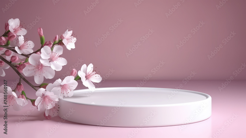 podium on flowers background podium on flowers background