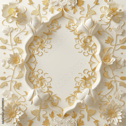 Wallpaper Mural a wedding invitation for indian wedding, luxury style, empty space on center for text Job ID: 2546ee54-3ef6-444f-a1e8-f29e248390b6 Torontodigital.ca