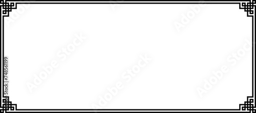 Asian style geometric frames or border. Design elemet. Vector illustration