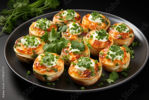 breakfast with Scrambled egg muffin cups professional advertising food photography