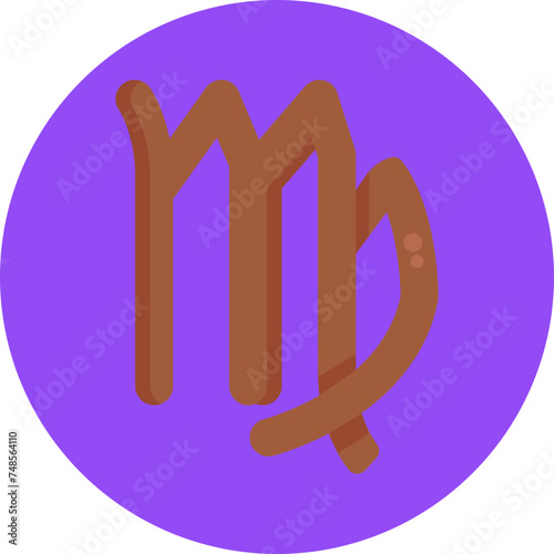 The Virgo icon portrays a harvest goddess, symbolizing the sign's connection to agriculture and the changing seasons.