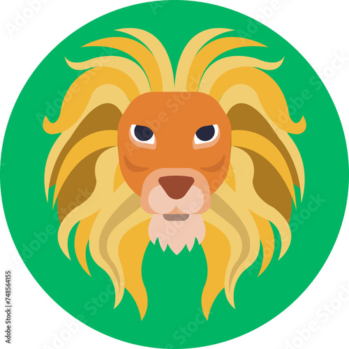 Fototapeta Naklejka Na Ścianę i Meble -  Embodying the regal spirit of the Leo zodiac sign, this icon features a majestic lion, symbolizing strength, courage, and leadership.