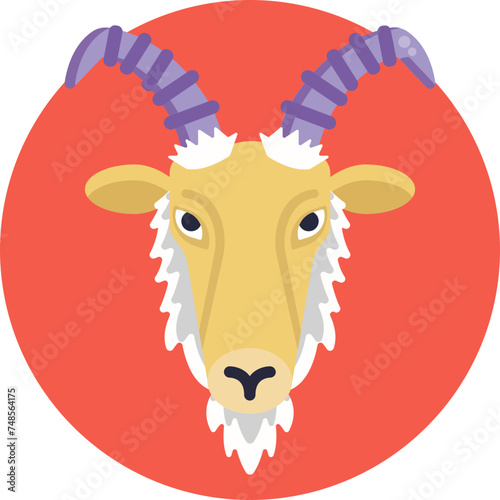 A dynamic Aries icon featuring the Ram symbol, representing the fiery and energetic nature of this zodiac sign.