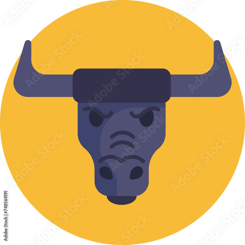 The distinctive, harmonious lines symbolize the bull's horns and head, reflecting the Taurus traits of patience, resilience, and a strong connection to the material world. photo