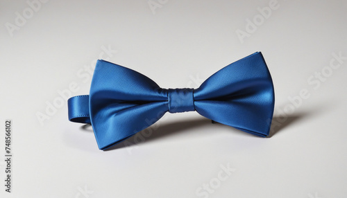 Blue Bow Tie, blue ribbon bow isolation on white background
